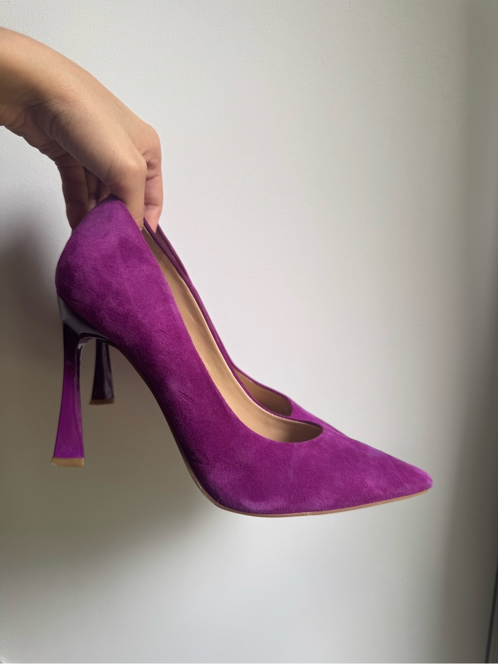 Marc Fisher Purple Suede Pointed-Toe High Heels